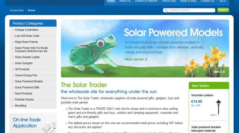 The Solar Trader website